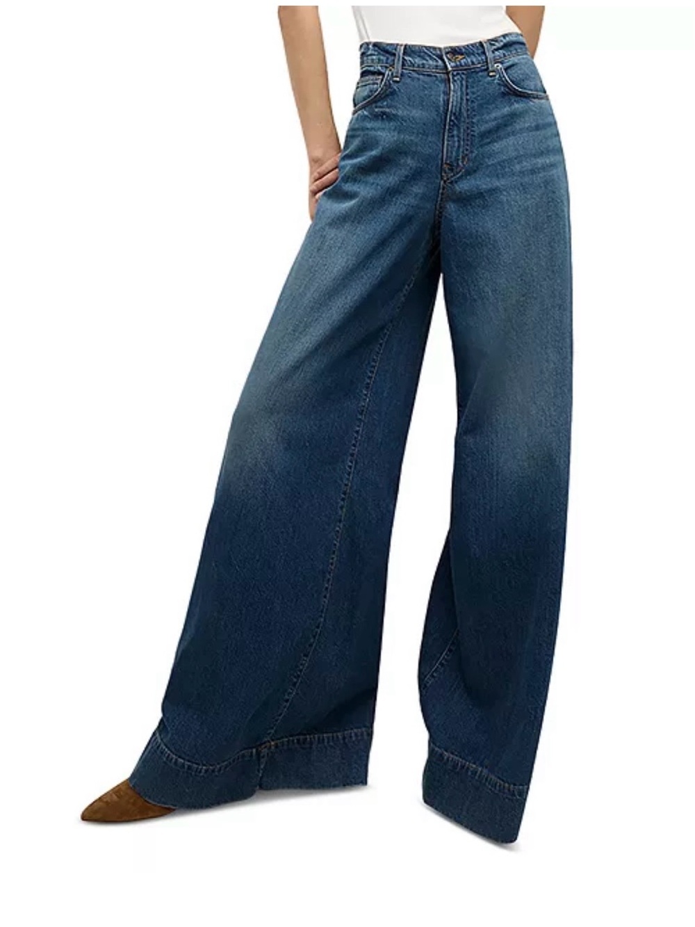 Haizley Wide-Leg jean. High-Rise bandit color